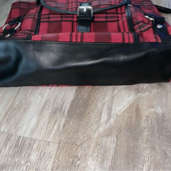 Tartan xl tote bag lightly lined with zip wall pocket zip top w/ lg  snap pocket - Picture 2 of 10